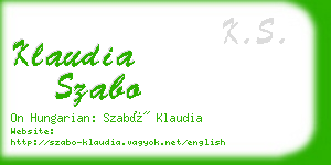 klaudia szabo business card